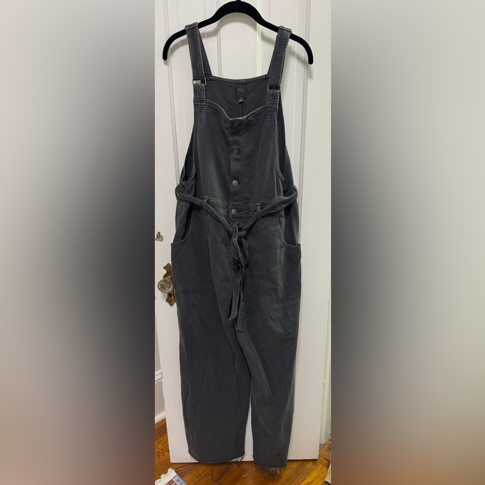Aerie Wide Leg Charcoal Overalls